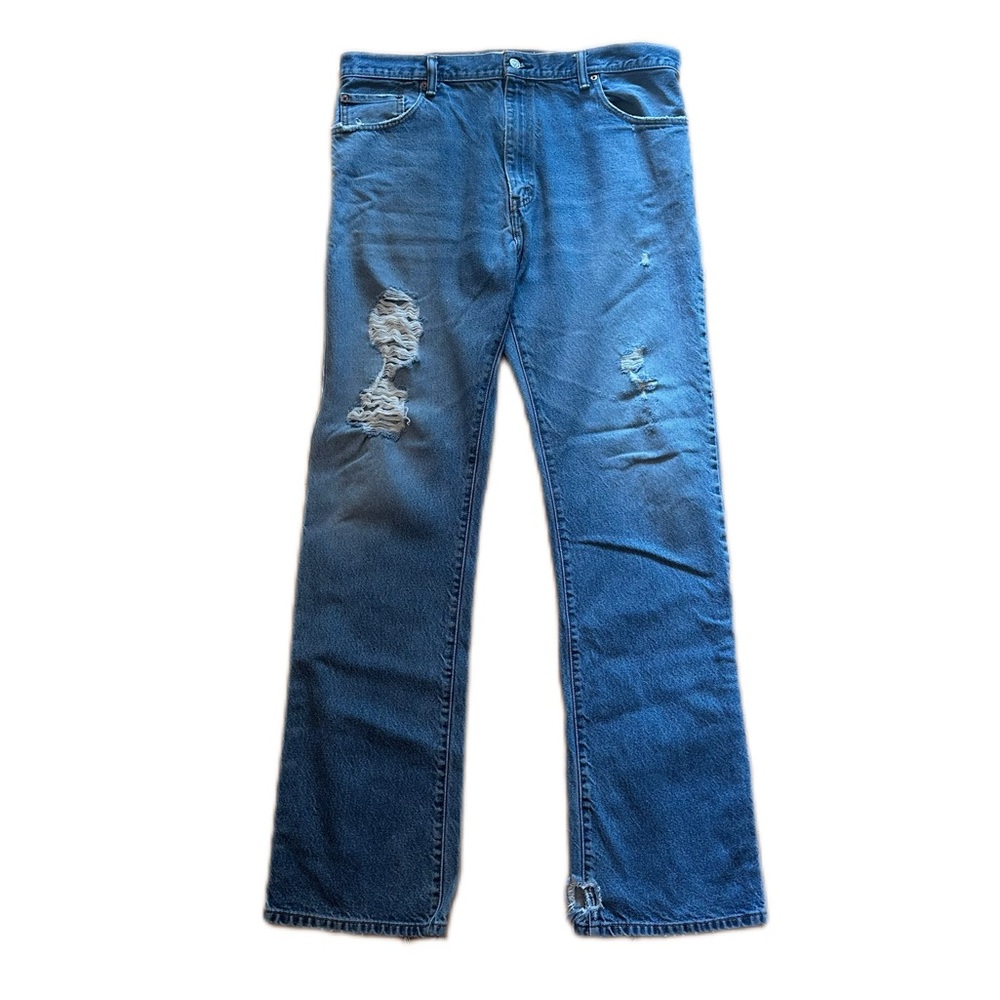 Levi's 517 38x36 Blue Bootcut Jeans for Men denim vintage distressed faded blue